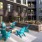 outside courtyard with ample seating and closeness to other amenities